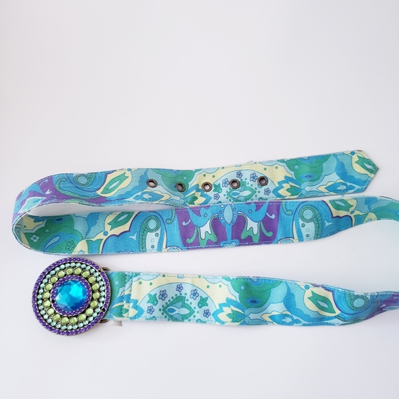 Vintage Blue Purple Colorful Belt - Picture 6 of 11